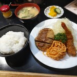 Paichi - お昼の定食(③メンチカツ&エビフライ定食) 1,500円 ♪