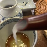 竹ノ下そば - ピンぼけですが、蕎麦湯