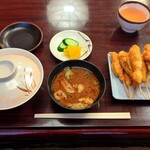 菊井かつ - お馴染みの「串かつ定食(1150円)」