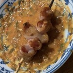 松よし - コブクロ串焼き(1本230円) 味噌タレに付けて食べる♪