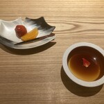 京都肉割烹 みや田 - フルーツとジャスミン茶のプリン