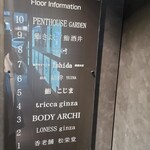 Ginza Sushi Sakai - エレベーター横看板