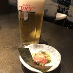 大衆酒場さぶろう - アサヒスーパードライ＆お通し