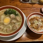 広州市場 - ミニ雲吞麺+麻婆飯