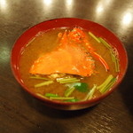 魚河岸 丸天 - わいわい丼のかに味噌汁アップ