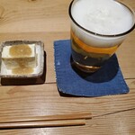 一東菴 - ビールとお通しのたまご