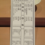 江戸前鮨 二鶴 - 季節で変わる番付ポストカード