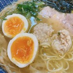 らぁ麺 桃の屋 - 味玉付きMOMONOYA SET 1,200円 (あっさり塩味玉らぁ麺 + ミニカレー)  ※ラーメン単品だと1,000円