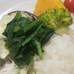 キッチン ブルー グローブ - ほうれん草はシャキシャキ