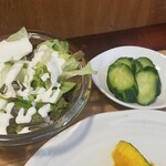 キッチン ブルー グローブ - サラダ、お新香のアップ