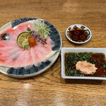 あかぎ - 鮟鱇のお刺身、お醤油かポン酢で、