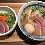 Kamodashi Chuukasoba Menya Yoshiki - 特製最上鴨中華蕎麦（塩）+鴨葱ご飯