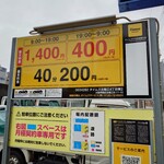 Magurono Tetsujin - 店舗手前にある40分200円のコインパーキングに駐車。