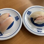 Muten Kurazushi - 大切りハマチ、桜鯛