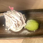 Izu no kura - 桜と苺のモンブランと宇治抹茶のアイス♪