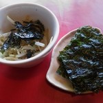 カナルテラスエミーズ - 韓国のりともやしのナムルです