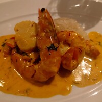 サバティーニ・ディ・フィレンツェ 東京店 - 天使海老と帆立貝のソテー サフランクリームソース ピラフを添えて　5400円
