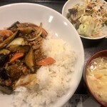 合楽園 - 日替わりAランチ　麻婆茄子丼¥850-