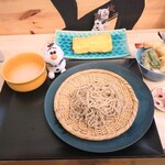 青春のおそばやさん - おばあちゃんの卵焼き更科盛りそば＋大海老ミニ天丼　2000円