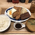 Nikumeshi Okamoto - ♪チャーシューエッグ定食¥1089 煮大根¥143