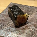 鮨 一二郎 - 大阪鮨の定番・ねぎとろ。赤酢のシャリと合うんですよね〜。