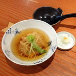 蕎麦切り 旗幟 - 天抜き840円、器はロイヤルコペンハーゲン♪