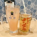 Sushi Sake Saka Na Sugitama - グレフルサワー、烏龍茶