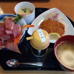 おさかな亭 - 海鮮丼とヒレカツセット