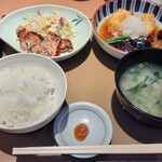 やよい軒 - 【お肉3枚盛】三元豚肩ロースの西京焼定食(揚げ出し豆腐付)