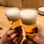 銘酒と割鮮 桃林 - 生ビールで乾杯！！