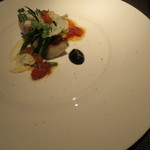 エクアトゥール - マナガツオの直火焼き、スミイカとインゲンのソテー、ソースヴィエルジュ2