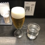 Shinasobaya Kouya - グラスビール(キリン一番搾り)