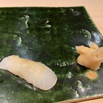 すし山崎 - ヒラメの昆布しめ