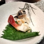 湯島天神下 すし初 - つぶ貝　北寄貝