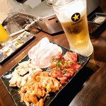 カラカラ - 料理写真:焼き肉&唐々鍋のセットコース／豚タン、カワ、セセリ、中落ちカルビ、タン刺しなど