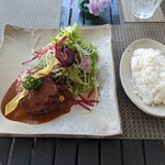 ｃａｆｅ　福座 - 手ごねハンバーグの男爵プレート@1870円