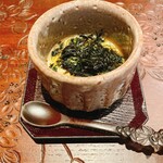 天ぷら たけうち - 北海道の毛蟹と天草の海苔の茶碗蒸し