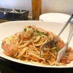 ピッツエリアバール　CACTUS　D'ORO - ・厚切りベーコンと新玉ねぎのアマトリチャーナ（トマトソース）　生パスタ（乾麺に変更）