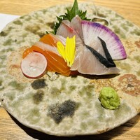 博多うなぎ屋 藤う那 - お刺身三種　新鮮で美味しいお刺身でした