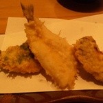 天ぷら よこい - 天ぷら定食の1品目（魚3種）