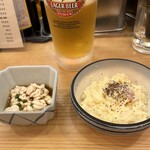 立呑み 晩杯屋 - 白子ポンズ310円とポテサラ150円