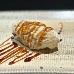 鮨 西崎 - こちらも、いつもと同じく、ふんわりと美味しく炊かれた穴子ちゃん。