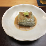 青山　仁 - 今回はよもぎの焼き豆腐です。
