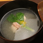 青山　仁 - アマダイを蕪のすり流しで。良いお出汁でした。