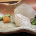 青山　仁 - 青森の平目は肝ポン酢で。