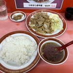 千成亭 - 生姜焼定食（ライス＆中華スープ＆生姜焼＆搾菜＆お茶）