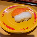 Sushi Ro - サーモン・イカ 120円(2024年3月)