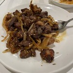 味坊 - 羊肉の炒めたもの　臭みなく美味しく食べられた