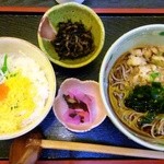 ふじの坊・喜膳 - 選べる４種のそばランチ（ミニしらす丼）　800円　コーヒーがついてこれなら満足