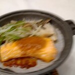 餞心亭おゝ乃 - 鍋　銀鮭のちゃんちゃん焼き（写真ブレブレ）